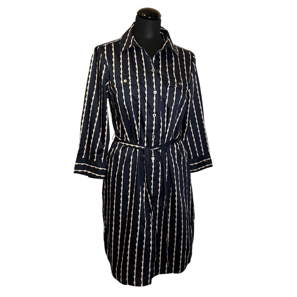 Tommy Hilfiger Nautical Rope Shirt Dress in Navy Blue, Women's Size Medium‎